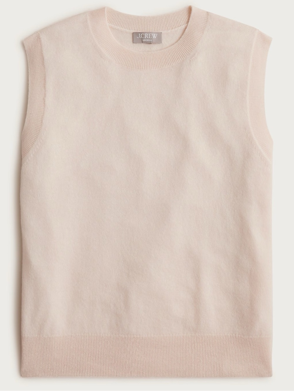NWT! J. CREW Women’s 100% Cashmere relaxed sweater-vest hthr muslin large CM660 - Picture 11 of 11